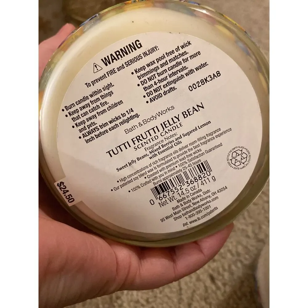 bath and body works happy Easter tutti frutti‎ jelly bean candles 2x
